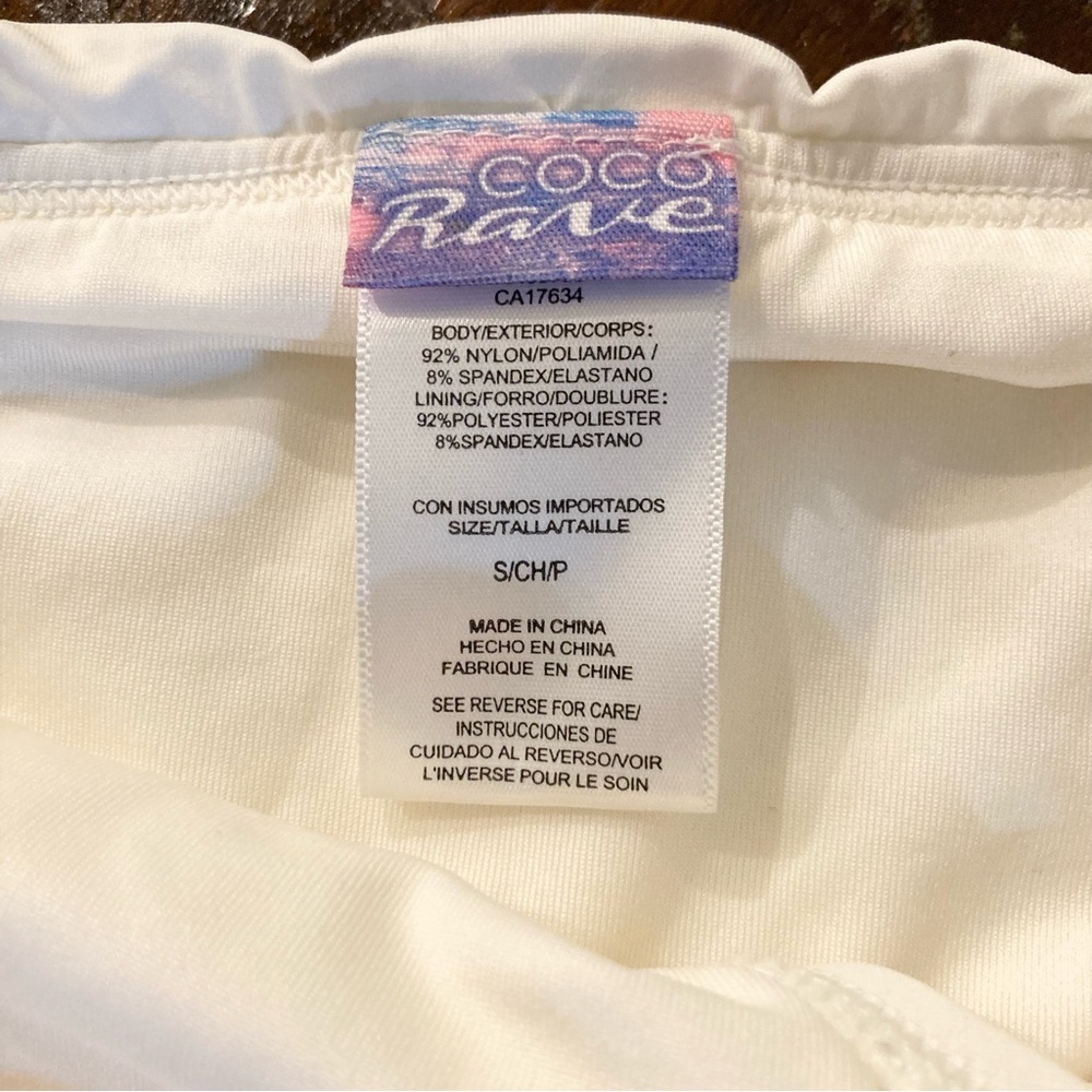 Coco Rave White Swim Ruffle Skirt Swim Bottom Size Small S - Picture 6 of 7